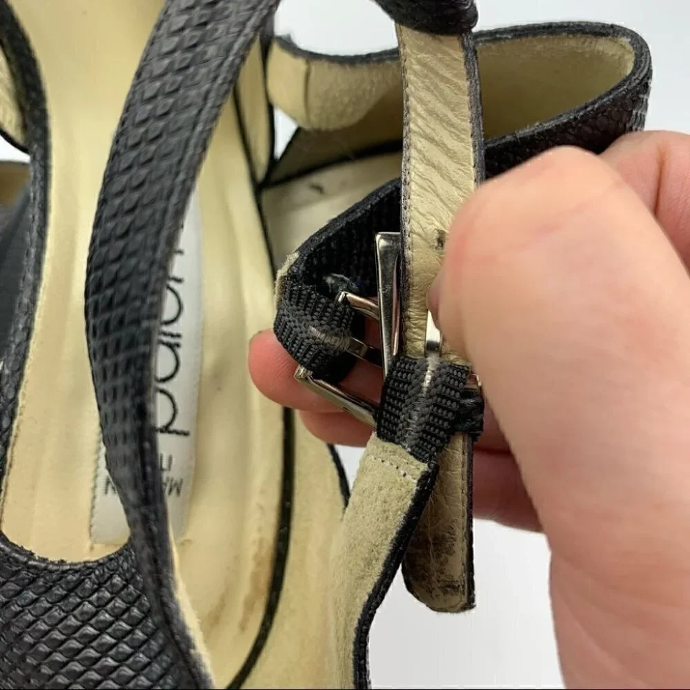 Paloma heels 7 Italian leather snakeskin print